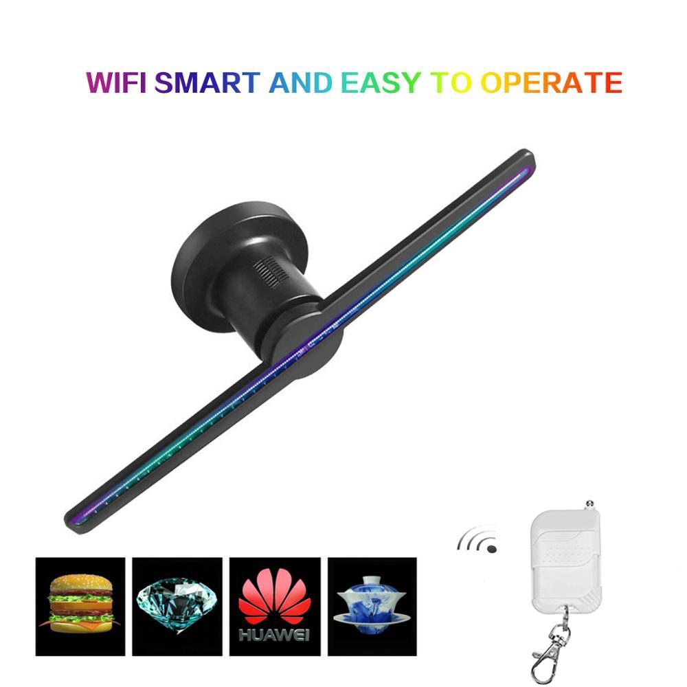 16W-32W 3D светодиоды 384 светодиодных элемента HD Пульт ДУ Голографический вентилятор Проектор Рекламный дисплей WIFI Голографический дисплей Плеер Новый