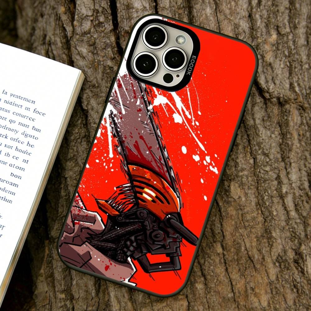 Чехол для телефона Denji Chainsaw Man для iPhone 17,16,15,14,13,12,11 Plus,Pro Max,XS, Цветной Серебристо-Черный Чехол