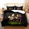 Psychedelic Mushrooms Duvet Cover Set  Polyester Comforter Cover King Queen Size For Kid Boy Girl Bedding Set With Pillowcase