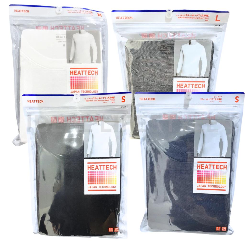 Uniqlo HEATTECH T-Shirt S-4XL Crew Neck Long-Sleeve Tagless Men 472909 NWT