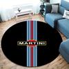 Круглый ковер Martini Racing, Ковер для гостиной, спальни, дивана, игровой комнаты, Нескользящий коврик для пола