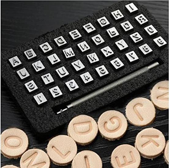 Kimlonton Кожевенное ремесло Штамповка 36 Цифр Алфавит Кожевенное ремесло Инструмент для штамповки Ручной DIY Набор для кожевенного ремесла, Детали, 0-9, A-Z, (6.5mm),