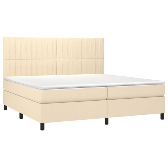 Maison Exclusive - Sommier à lattes de lit avec matelas Crème 200x200 cm Tissu