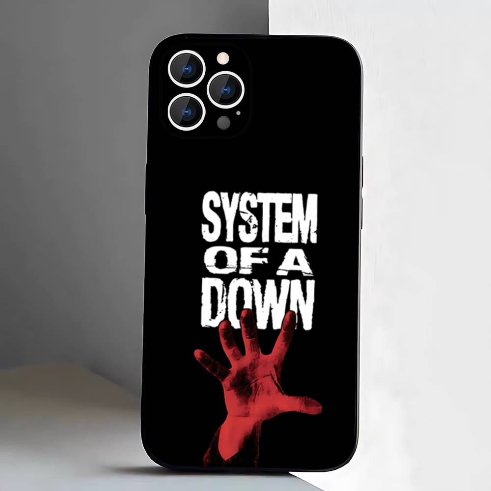 Чехол для телефона System of a Down Rock Band Для iPhone 17,16,15,14,13,12,11,Pro,XS,Max,XR,Plus,E,SE4,Mini Черный Мягкий Чехол
