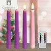 Flashing Flameless LED Candles, Battery Operated with Timer, Remote Flashing, Long Electronic Candlestick, Home Decor, Wedding