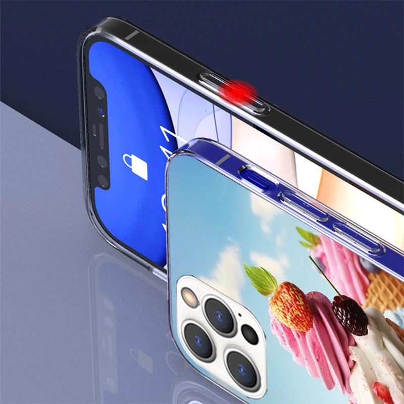 Macaron Ice Cream Cake Doughnut Cover Phone Case For iPhone 16 17 Air 15 14 Pro Max 16E Phone Case 13 Mini 12 11 7 SE 8 Print Pa