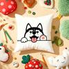 Cute Dog Waving Paw Pillow Case Plush Fabric Soft DoubleSided Printed Sofa Warm Winter Home Gift Cushion Cover