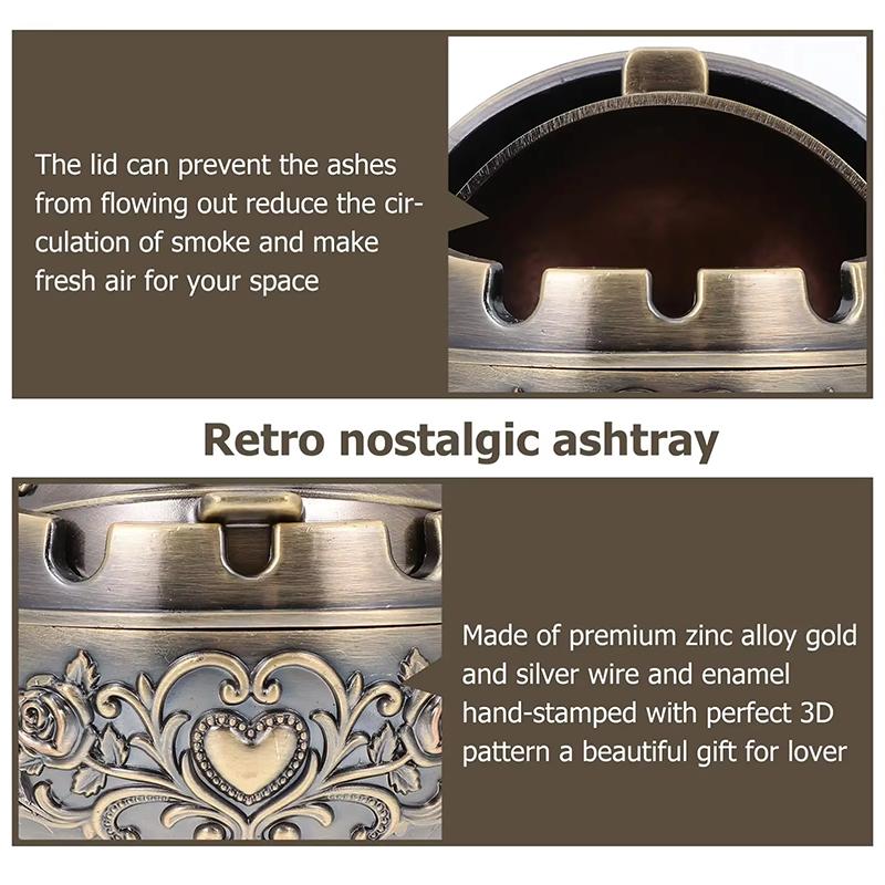 Personalized Ashtray with Lid Creative R Anti-fall Windproof Ashtray Home Living Room Tea Room Table Decoration Birthday Gift