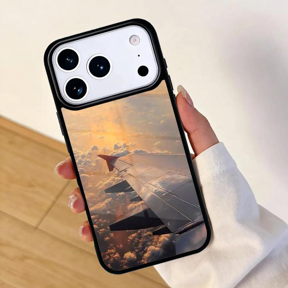 Aircraft Airplane Plane fly travel cloud Mobile Phone Case for IPhone 17 AIR 16pro Max 15 14 13 12 11 Bumper Cover