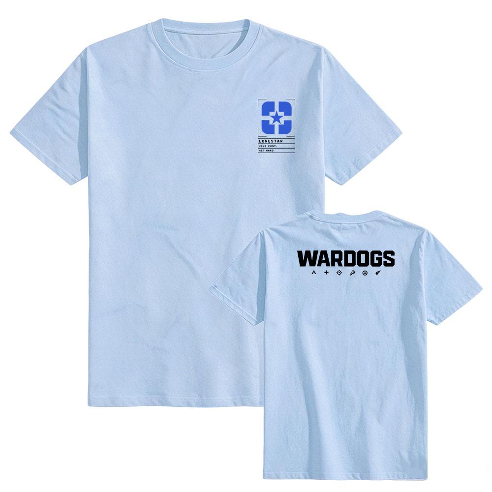 WARDOGS MANTICORE GREEN VALKYRA RED LONESTAR BLUE Футболка С коротким рукавом Летняя С круглым вырезом Унисекс Уличная одежда Графический принт Мерч Футболки