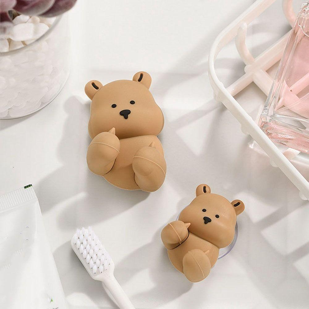 Wall-mounted Bunny Toothbrush Holder Cartoon Sundries Storage Rack  Bathroom