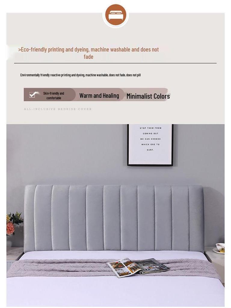 Универсальный чехол на изголовье в скандинавском стиле - Пылезащитный и эластичный для всех сезонов