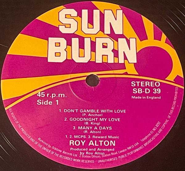 12-дюймовая пластинка ROY ALTON - Don't Gamble With Love / Good Night SBD39 Sun Burn UK Мировая музыка Б/у