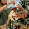 Decorative Iron Lamp Christmas Santa Moon Hanging Lamp, LED Lighted Ornament, Seasonal Entrance Hall Ornament Glowing Atmosphere Light for Wall Window
