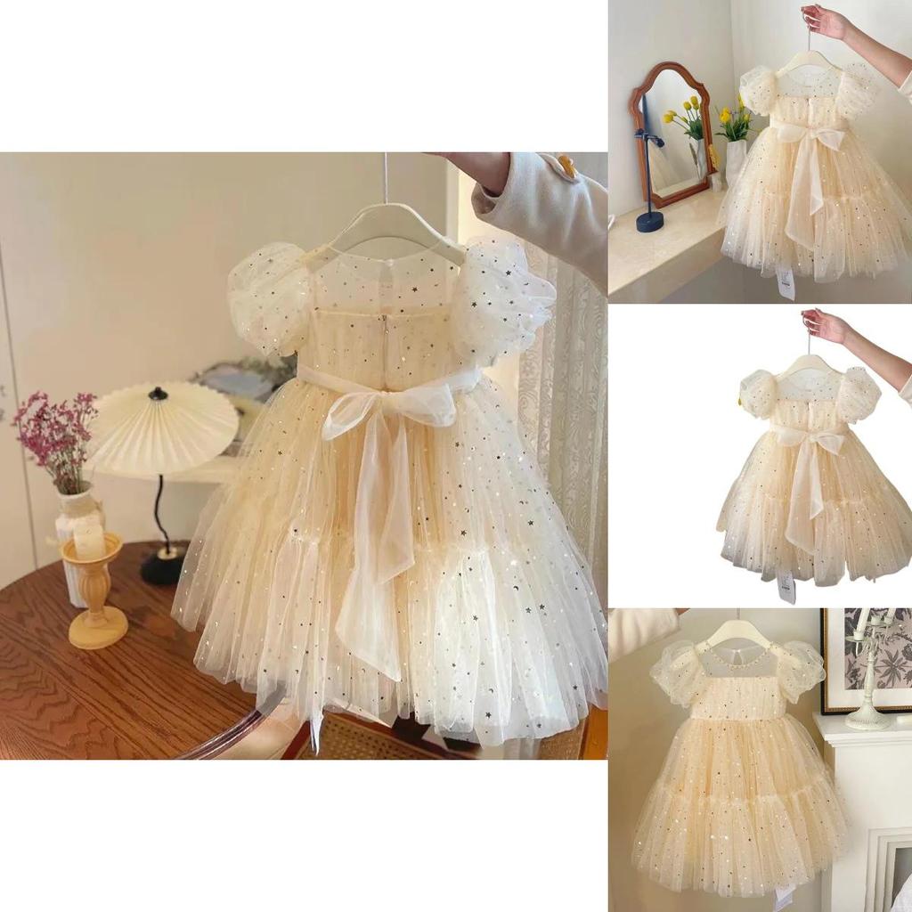 Girl Summer Dress With Tulle Fabric For Toddlers Kids Age 3 To 8 Years
