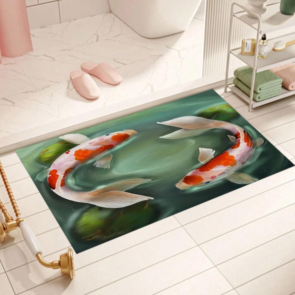 1PC Carp Pattern Kitchen Mat, Anti-dirt Carpet, Entrance Mat, Bedroom, Living Room, Garden, Bathroom Floor Mat, Family Room Deco