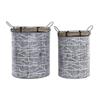 Baskets - Set of Wood and Rope Baskets - Black - 52 X 42 X 58 Cm