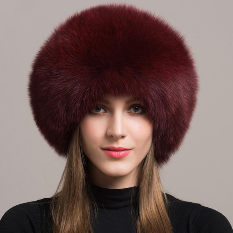 Fox Fur Hat Women Cap Thick Fur Cap Winter Warm Hat Female Fashion For Women Hat With Earmuffs Hat