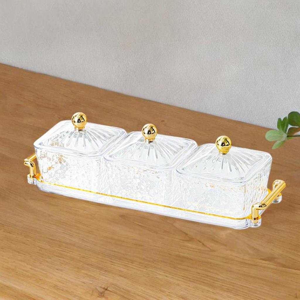 Органайзер для сухофруктов, коробка для конфет, 3 отделения, многофункциональный поднос для закусок для вечеринок