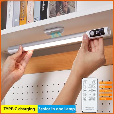 Датчик движения Ночной светильник Настольная лампа Тип C Перезаряжаемые светильники Шкафчики Светильники Для Кухни Светодиодный Цифровой дисплей Ночники