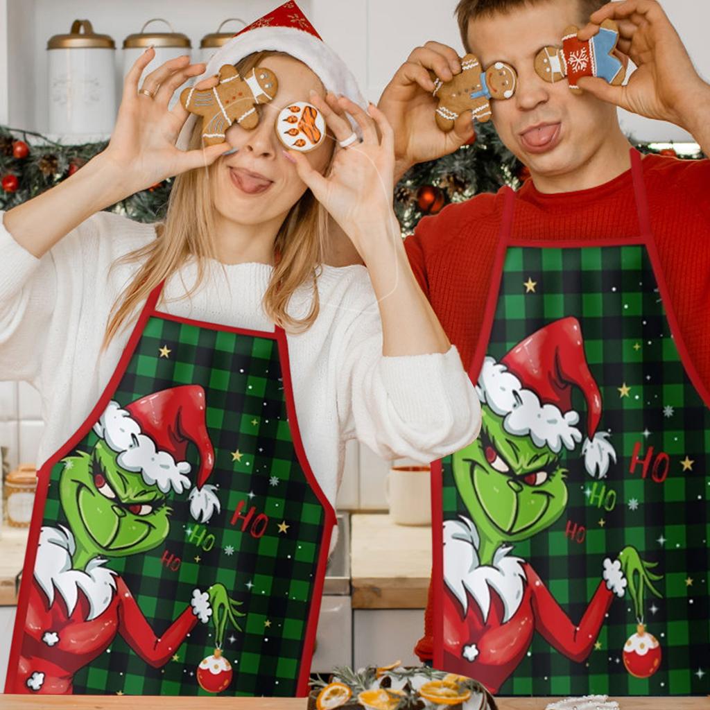 Christmas Aprons For Adults Thickened Apron Holiday Xmas Kitchen Apron Apron For Family Party Holiday
