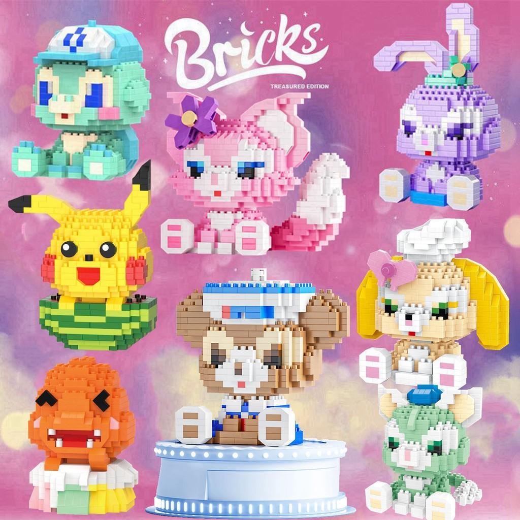 Disney Mickey Pikachu Pikachu Duffy Panda Building Blocks For Kids Toy Gift For Children