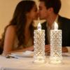 LED Candle Lights Romantic Rose Shadow Flameless LED Candles Battery Operated Pillar Lamp for Valentines Wedding Decorations Home