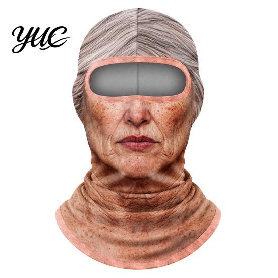 3D Маска-розыгрыш с принтом лица Старика, Лыжная маска, Балаклава с защитой шеи для зимы, Ветрозащитный мотоциклетный бафф с полным покрытием, Термобафф для улицы, Велосипеда, Езды