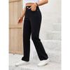 Весенне-осенние женские свободные удобные повседневные модные прямые брюки с широкими штанинами и высокой талией с карманами