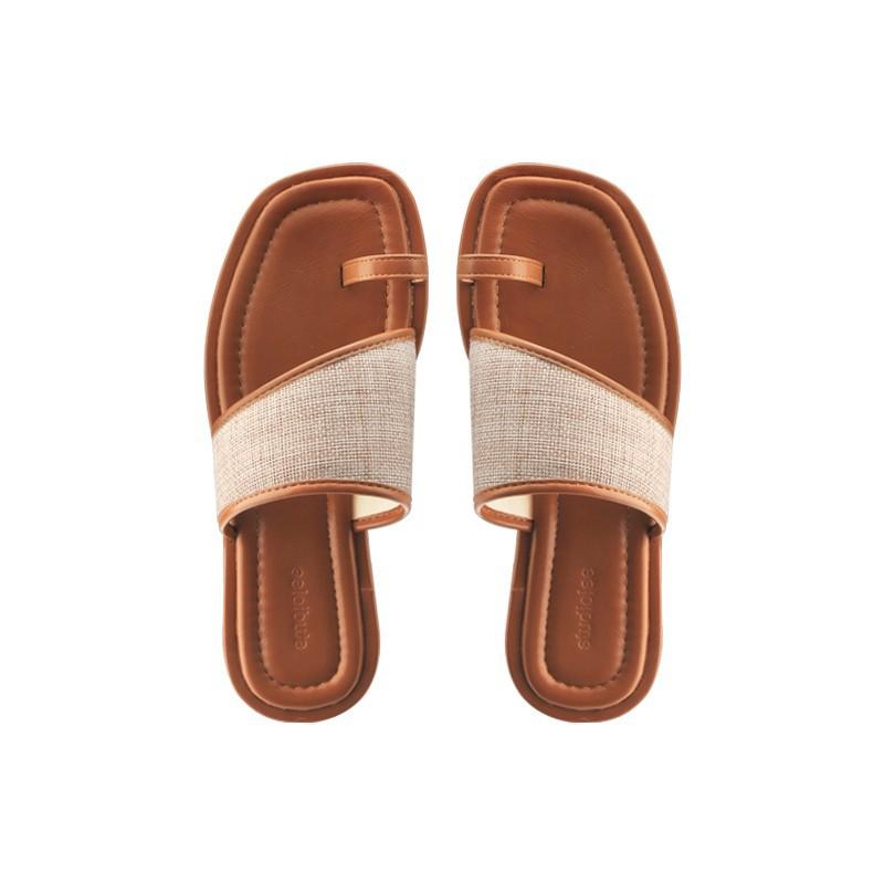 Найди второй волосок! Виноградная мать те же туфли летние квадратный носок закрытый носок соломенные плетеные пляжные плоские шлепанцы женские сандалии снаружи