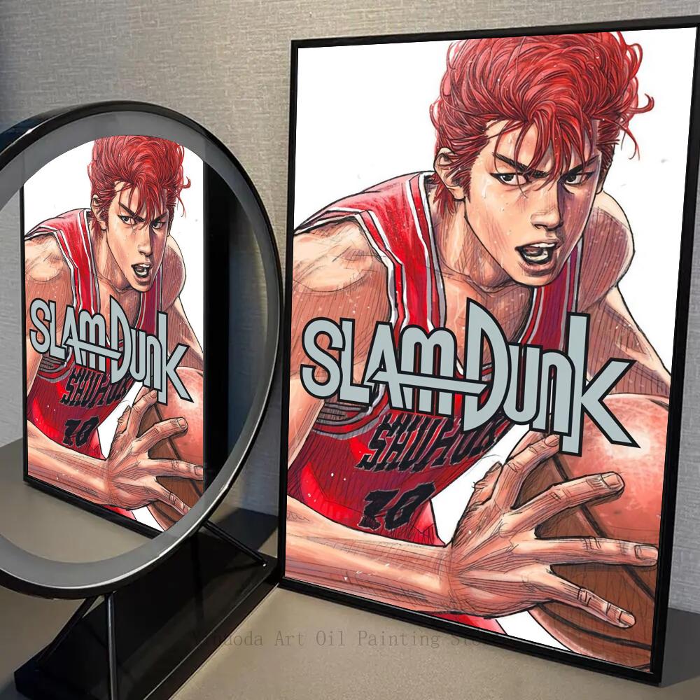 1 шт. Аниме Постер Slam Dunk Фильм Винтажный Япония Постер Самоклеящееся Искусство Водонепроницаемая Бумажная Наклейка Кофейня Бар Комната Настенный Декор