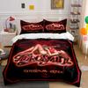 Red Retro Rock Band Art Design Bedding Duvet Cover Set Duvet Cover Pillowcases (1*Duvet Cover 2*Pillowcases, Without Duvet Insert)