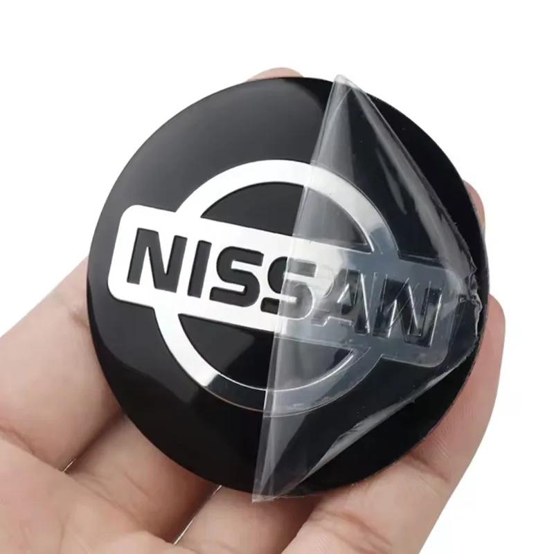 CNENFU1 4Pcs/Set Car Styling Aluminum Metal Wheel Center Hub Caps Badge Sticker For Nissan X-trail RogueQashqai Sport RogueAltima Versa
