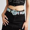 Flower Floral Belt Printed Retro Waistband Personality PU Leather Waistband  Party