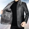 Зимняя кожаная куртка для папы, мужская кожаная куртка для людей среднего возраста, утолщенная бархатная куртка из искусственной кожи для людей среднего и пожилого возраста