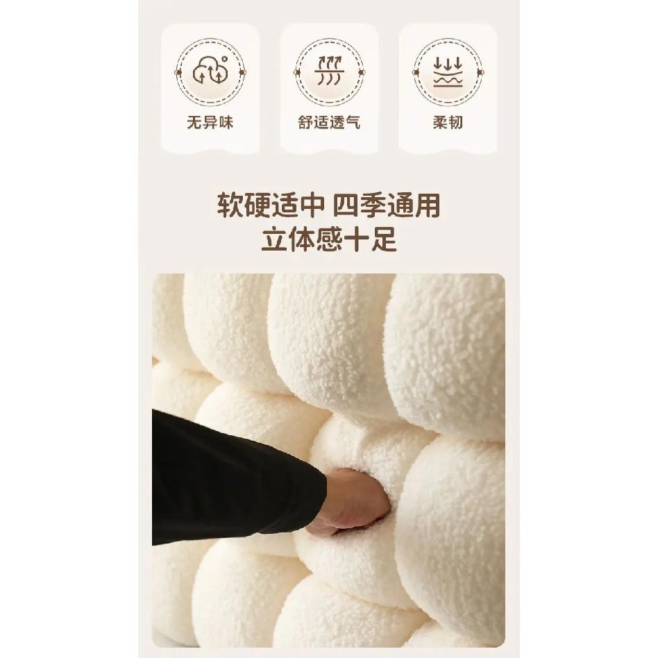Soft Velvet Bed Backrest Pillow Extra Thick Headboard Cushion Adjustable Cream Tatami Waist Support Universal Cushion Home Decor