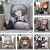 Аниме G-Girls F-Frontline Наволочка Короткий плюш Двусторонняя печать Квадратные наволочки для диванных подушек Домашний декор для подушек