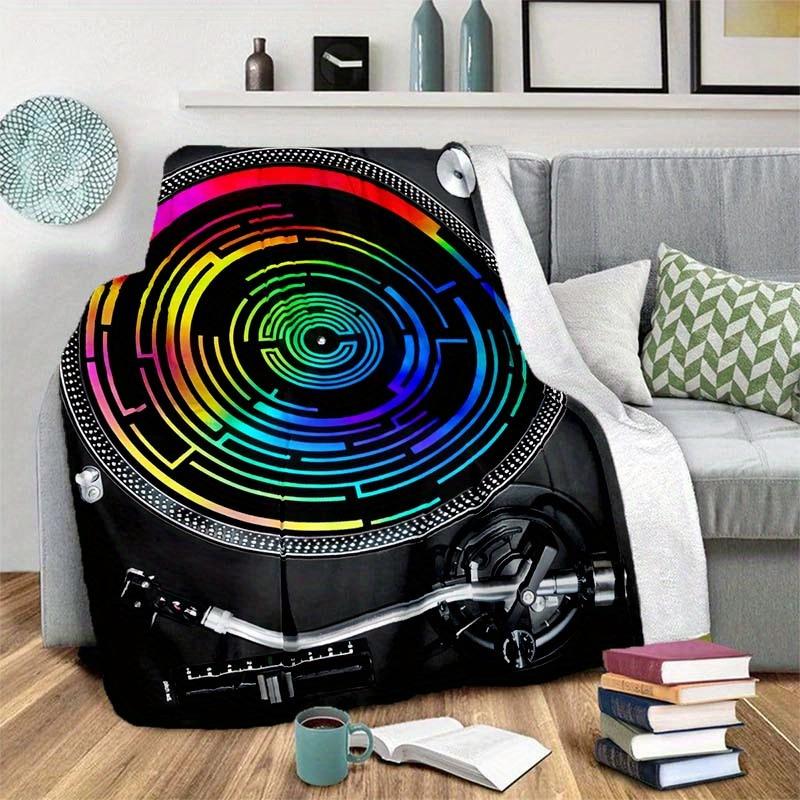 Record Player Blanket Soft Warm Throw Blanket Nap Blanket For Couch Sofa Office Bed Camping Travel Multipurpose Gift Blanket For All Season