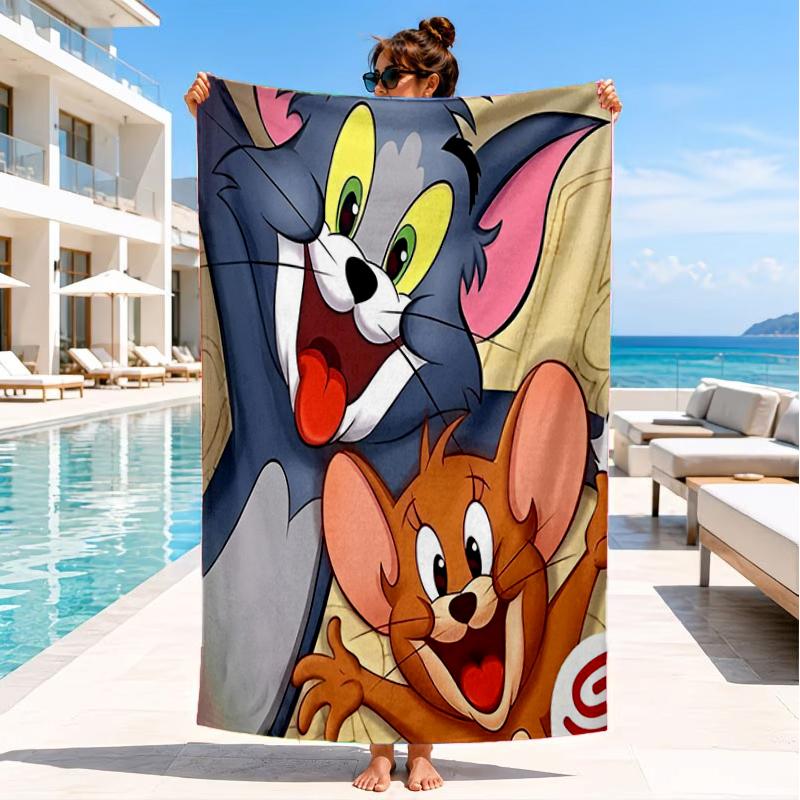 Cat And mouse Romance Beach Towel, Super Soft Microfiber, Perfect Gift for Her/Him, Birthday, for Pool, Beach, Travel, Decor Beach Party