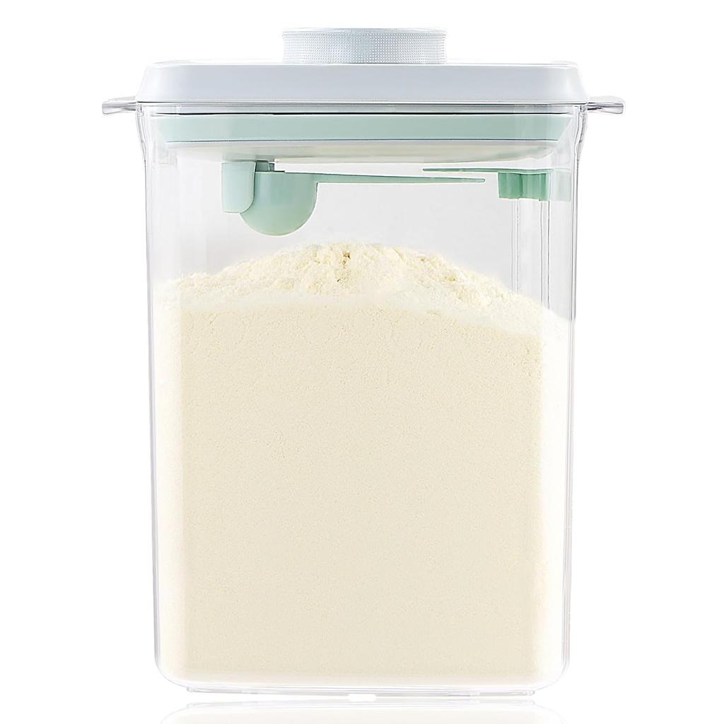 Контейнер для молочной смеси одним нажатием, дозатор для молочной смеси емкостью 2300 мл с ложкой и скребком, контейнер для сухого молока с крышками