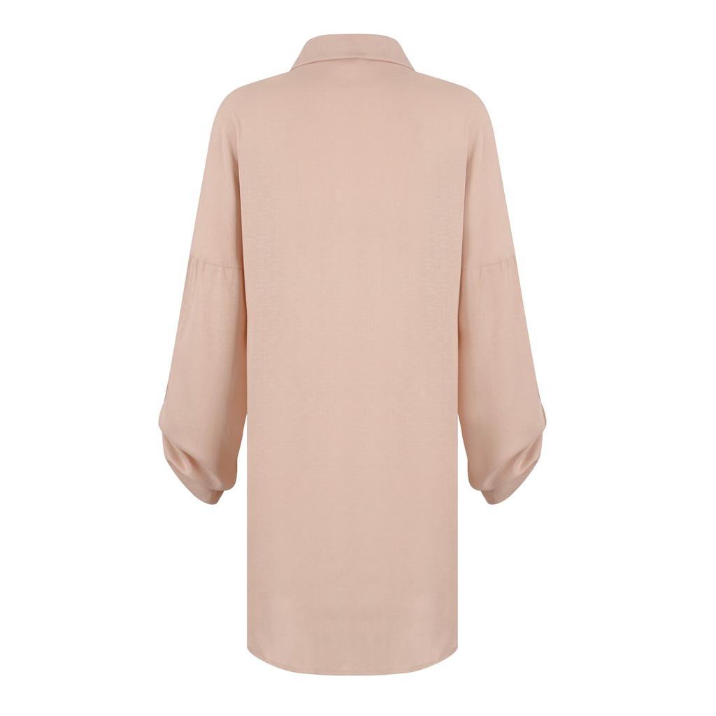 Women's Fashion Long Sleeve Lapel Button Down Shirt Dresses