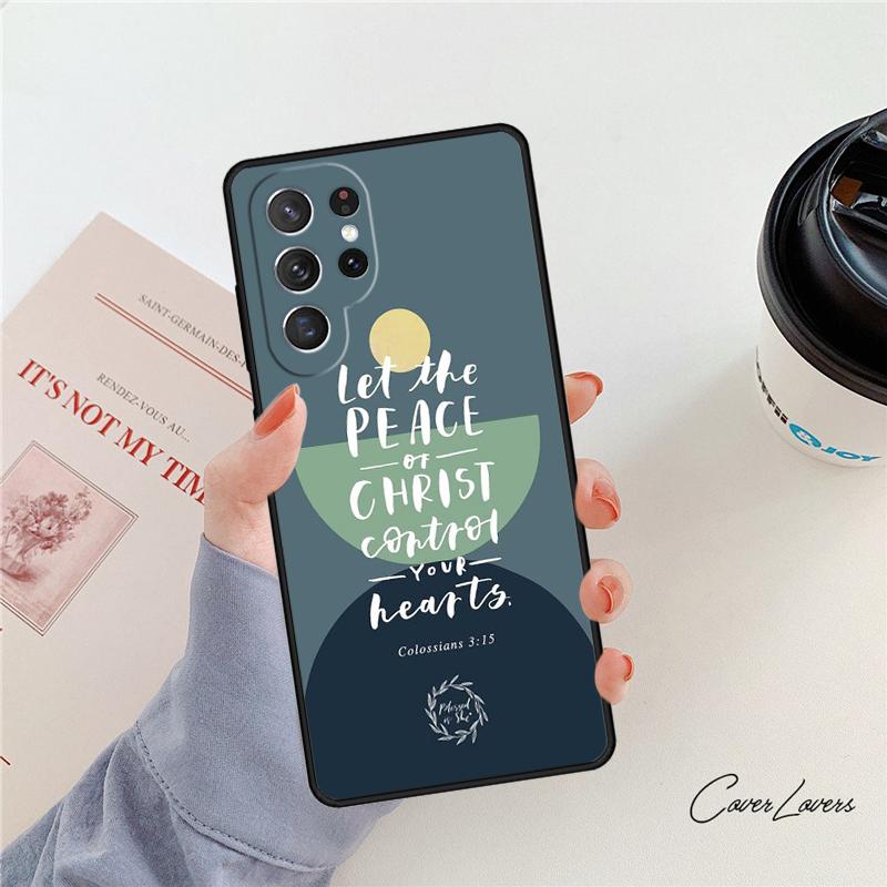 Чехол для телефона с библейским стихом Для Samsung Galaxy S24 S25 S23 S22 Ultra Note 10 20 Plus S20 S21 FE Чехол