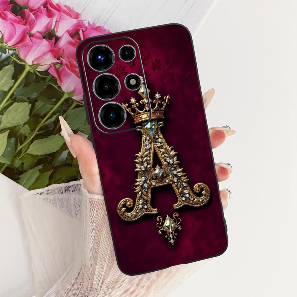 For Itel S26 Ultra 2026 Royal Crown Initial Letter Couple Phone Case For Itel Super 26Ultra Black Silicon Soft Covers Bumpers