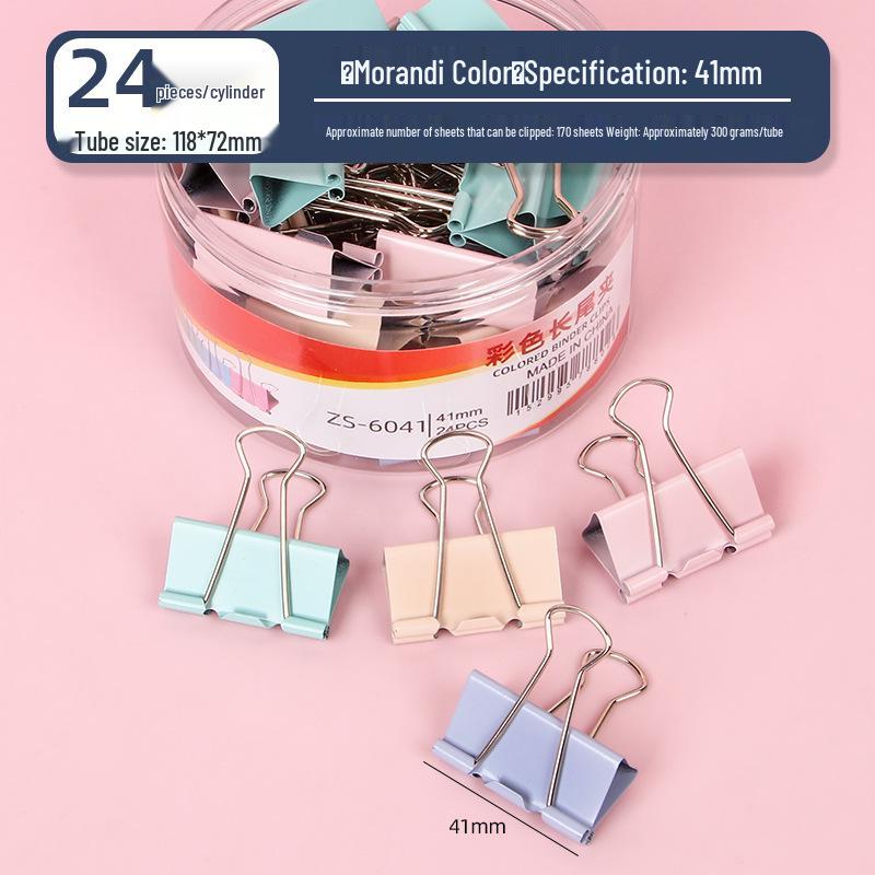 Morandi Color Phoenix Tail Metal Paper Clips - Long Tail, High-Value, Colorful Office Stationery Clips