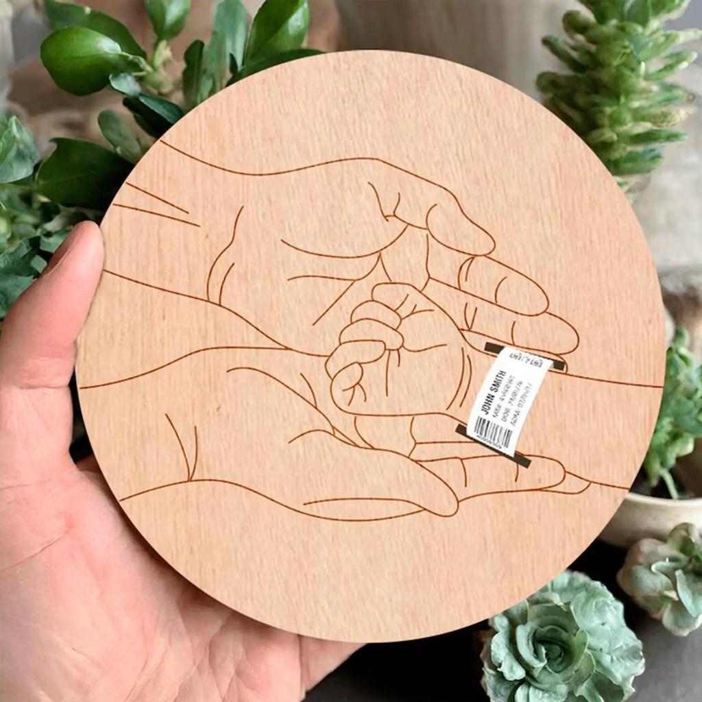 Newborn Baby Wristband Carved Wooden Art Deco Sign - Multi-Purpose Wall Decor For All Mounting Types Timeless Baby Idea Gift