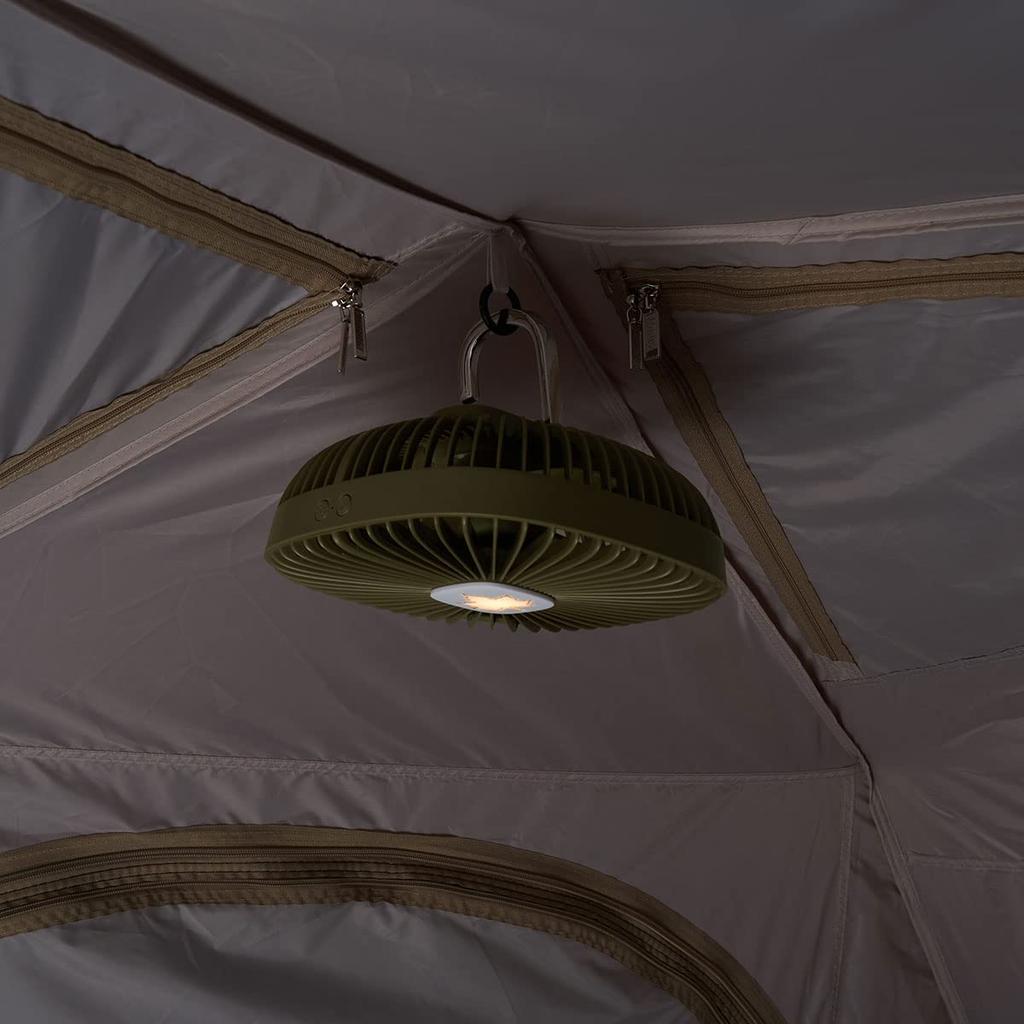 LOGOS Hanger Fan (USB Rechargeable) 81336706 Khaki, 20cm Wide X 20cm Deep X 9.5cm High