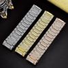 Fashion Fancy Iced Out Copper Alloy Rose Gold Plated Christian Zircon Cuban Link Chain Bracelets & Bangles for Unisex
