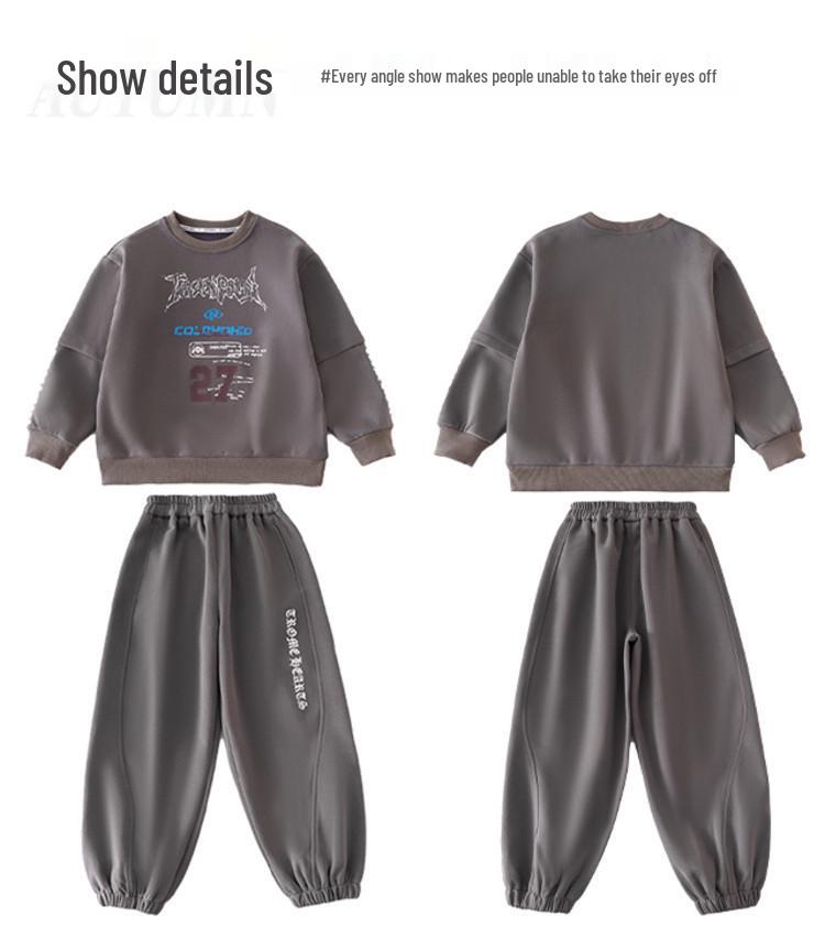 Boys' Sporty Autumn Two-Piece Set 2025 - Cool Big Kid Style