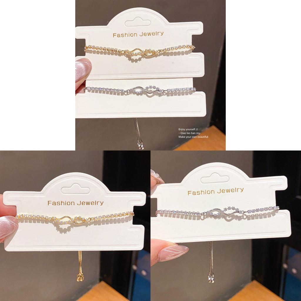 Zircon Cross Pendant Adjustable Bracelet With Geometric Design For Women