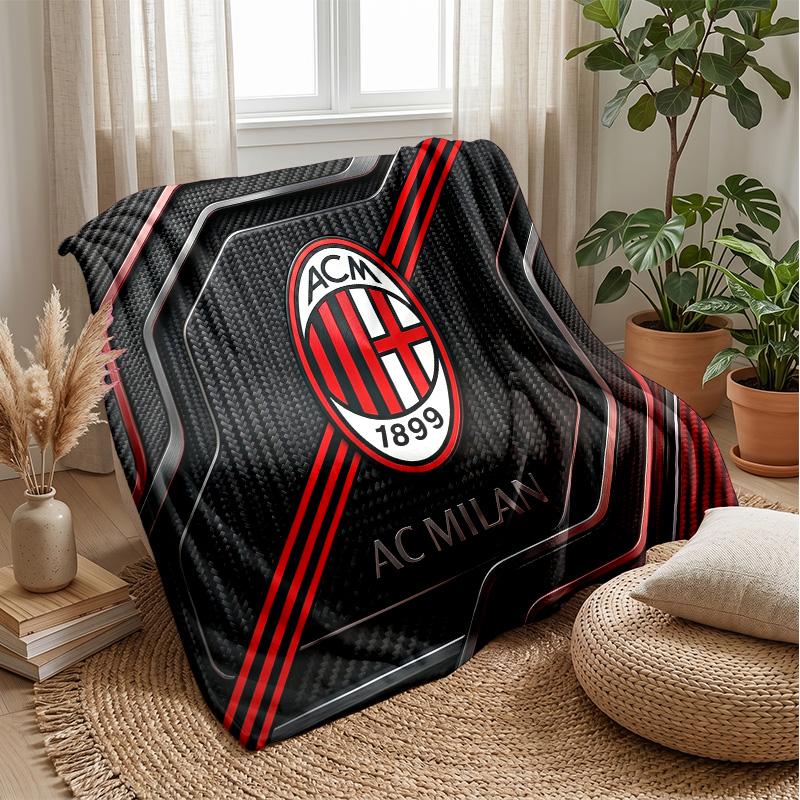 AC Milan Theme blanket Soft Flannel Blanket Plush Throw Blanket Cozy Sofa Bed Blanket for Home Decor